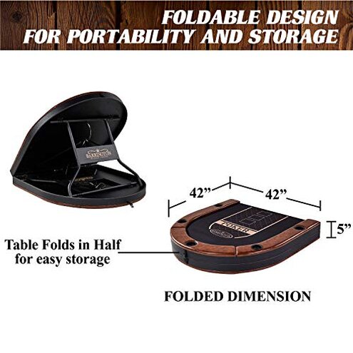 Barrington Billiards 10 Player Classic Poker Table with Padded Rails and Cup Holders, Black/Blue, 84 Inches