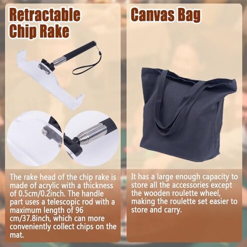 CASINO 16-Inch Roulette Wheel Game Set with 120 chips, Felt Layout, and Rake