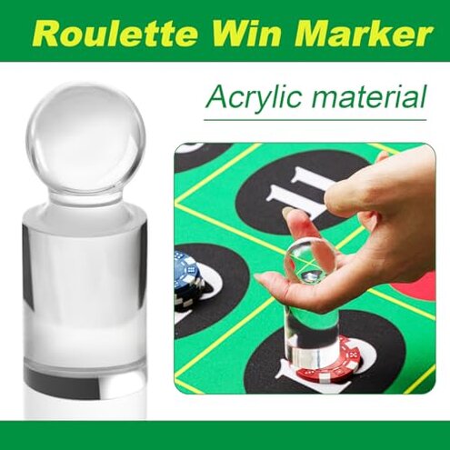 Poen Roulette Mat Tabletop Felt Layout Set Rubber Roulette Wheel Table Cover Craps Mat with Win Marker Storage Bag for Casino Games Christmas Parties Home Entertainment Night(Green,70 x 35 Inch)