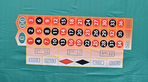 Roulette Casino Style Layout Generic Cotton Polyester Felt Green Right Handed New