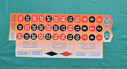 Roulette Casino Style Layout Generic Cotton Polyester Felt Green Left Handed New