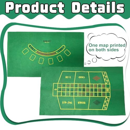 IIDEA 16 Inch Professional Roulette Wheel Set Gambling Wheel with 120 Chips,2 Decks of Cards,Reversible Game Table Mat, Rake and Balls,Casino Games Suitable for Roulette and Texas Hold'em