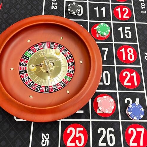 Ygebet Wooden Roulette Wheel, 11 inch Solid Wood Casino Roulette Wheels for Adults, Professional Roulette Board for Home Game Night Party