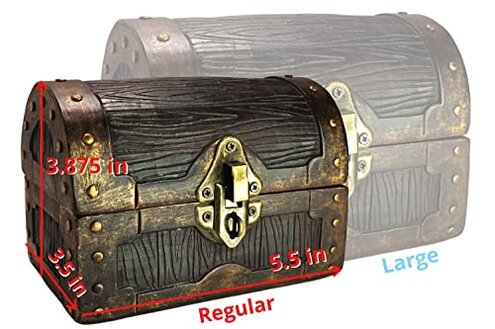 Galdor's Guild Mimic Dice Chest Storage Box | Free Lock & Key | Compatible with Dungeons & Dragons Players, Dungeon Master/DM RPG Gaming | Holder Vault Case | Holds 4 Polyhedral Sets (Regular)