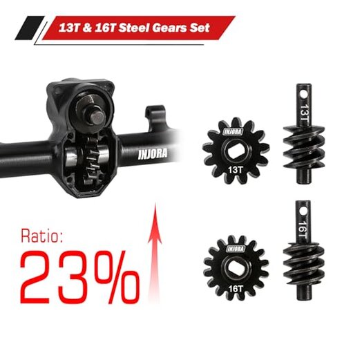 INJORA ProSteer Double Joint 40g Front and 22g Rear Axle for 1/24 Axial SCX24 Upgrade