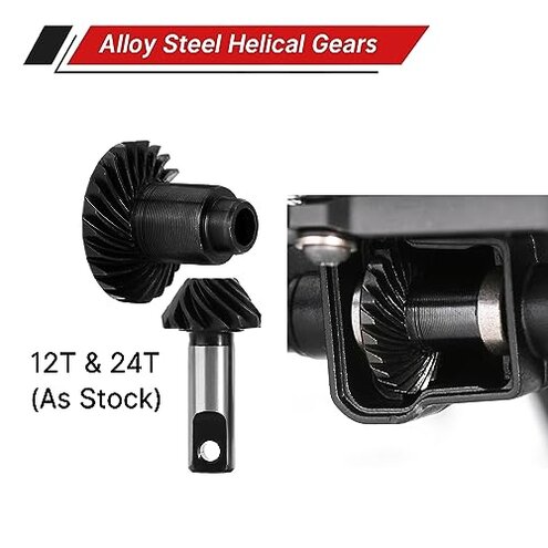 INJORA Front&Rear Axles Set - +4mm Extended Aluminum Complete Axles for TRX4M Upgrade 1/18 RC Crawler Car