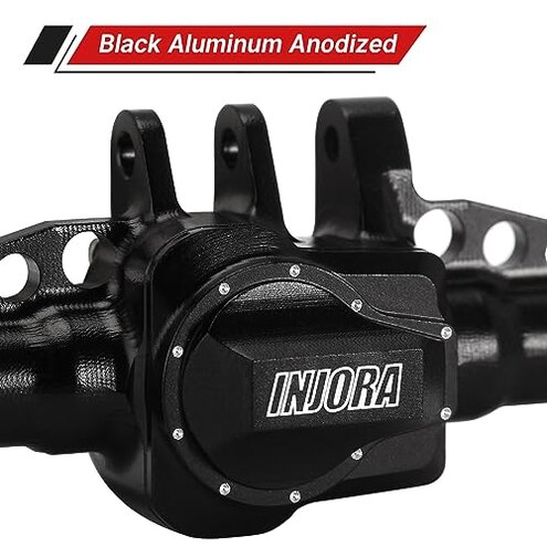 INJORA Front&Rear Axles Set - +4mm Extended Aluminum Complete Axles for TRX4M Upgrade 1/18 RC Crawler Car
