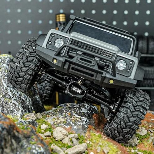 INJORA Front&Rear Axles Set - +4mm Extended Aluminum Complete Axles for TRX4M Upgrade 1/18 RC Crawler Car