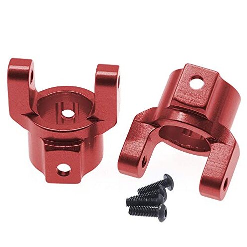 Alloy Front Hub Carrier/Rear Axle Cover Bushing/Steering Hub Carrier for RC RedCat 1/10 Everest Gen7 Pro/Sport (Red)
