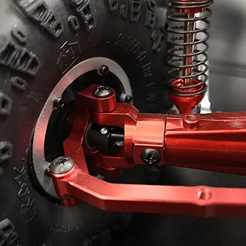 Alloy Front Hub Carrier/Rear Axle Cover Bushing/Steering Hub Carrier for RC RedCat 1/10 Everest Gen7 Pro/Sport (Red)