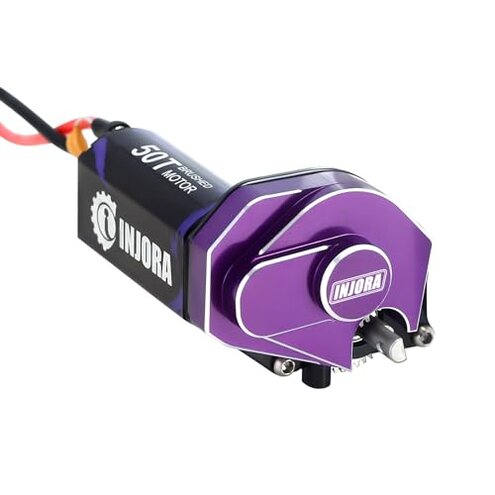 INJORA 050 50T Brushed Motor with Helical Gear Complete Transmission for SCX24 1/24 RC Crawler Upgrade