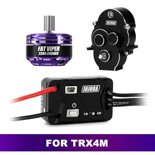 INJORA MBL32 G2 Waterproof Brushless ESC & 2204 Fat Viper Outrunner Motor for 1/18 TRX4M Upgrade