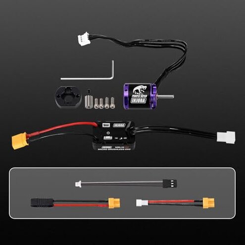 INJORA MBL32 G2 Waterproof Brushless ESC & 1721 Purple Viper Outrunner Motor for 1/18 TRX4M Ascent-18 Upgrade