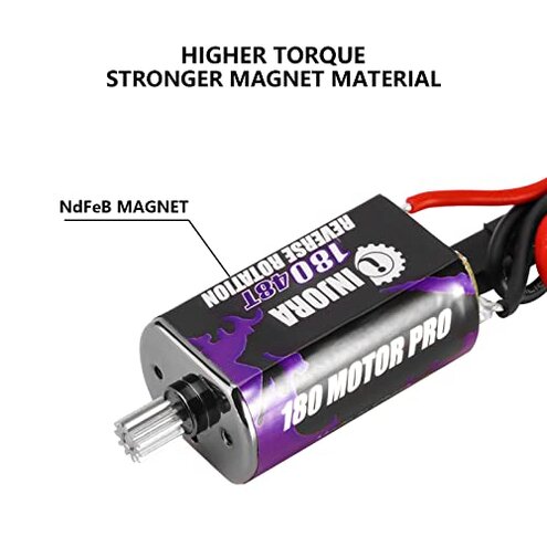 INJORA 180 Pro 48T Motor and Transmission Gearbox with Low Range Steel Gear for 1/18 TRX4M Upgrade Parts, 70g