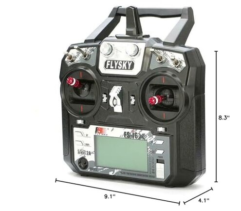 FLYSKY FS-i6X 10CH 2.4GHz RC Transmitter Controller with FS-iA6B Receiver Upgrade Cable for RC Boat Racing Drone (Mode_2)