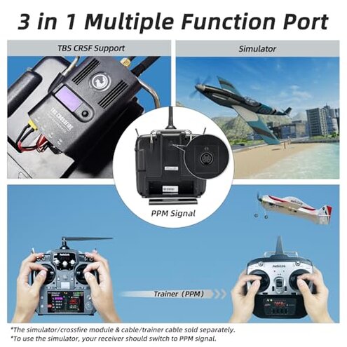 Radiolink AT10II 12 Channels 2.4G RC Transmitter and Receiver R12DS & PRM-01 Voltage Telemetry Radio Controller for RC Airplane FPV Racing Drone Quad Helicopter Car and Boat (Grey Mode 2 Left Hand)