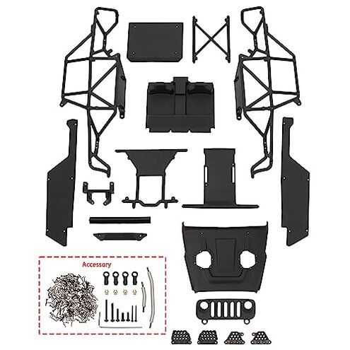 MEUS RACING TRX4M Body Ripper Chassis Kit for TRX4M Defender/Bronco/K10/F150 High Trail 1/18 RC Crawler Car (MEX2-Black)