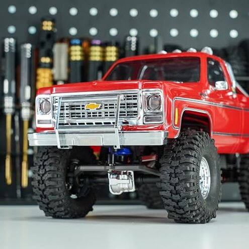 INJORA 23g Front and 21g Rear Bumper - CNC Aluminum Bumper for 1/18 RC Crawler TRX4M High Trail K10 Upgrade