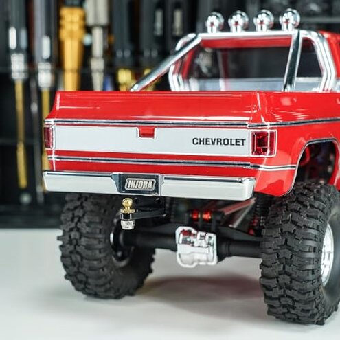 INJORA 23g Front and 21g Rear Bumper - CNC Aluminum Bumper for 1/18 RC Crawler TRX4M High Trail K10 Upgrade