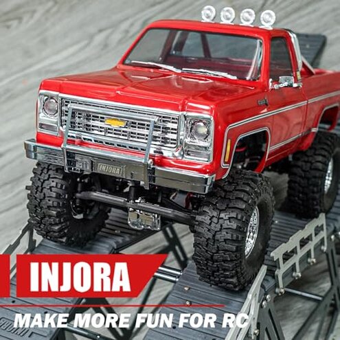 INJORA 23g Front and 21g Rear Bumper - CNC Aluminum Bumper for 1/18 RC Crawler TRX4M High Trail K10 Upgrade