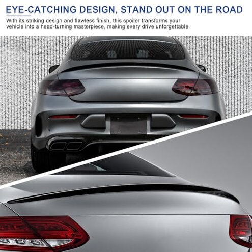 BDBO Rear Spoiler Wings for Mercedes Benz C Class W205 2015-2021 2-Door C63 C160 C180 C200 C250 C300 C400 C450 C43 AMG Trunk Spoiler Wing Trunk Tail Rear Trunk Lid,Glossy Black - AMG Style