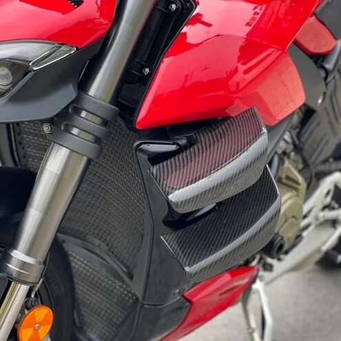 Winglets Wings Spoiler Fxed for Ducati Streetfighter V4 V4S V4SP 2018-2024 V2 2018-2024 Motorcycle Winglet Wing Kit Carbon Fiber Color (Matte Black)