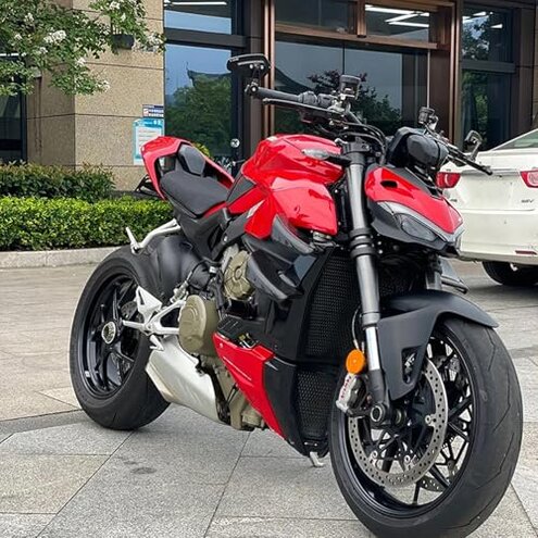 Winglets Wings Spoiler Fxed for Ducati Streetfighter V4 V4S V4SP 2018-2024 V2 2018-2024 Motorcycle Winglet Wing Kit Carbon Fiber Color (Matte Black)