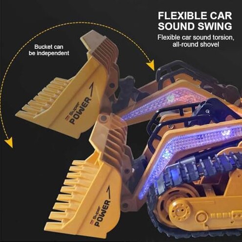 FANXMF RC Skid Steer Loader Construction Truck 1/14 Remote Control Bulldozer Crawler with Lights 9 Channel RC Front Loader 360&deg; Rotation 2.4G Full Function Engineering Vehicle Excavator Toys
