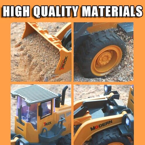 FANXMF RC Wheel Loader 1/14 9CH Remote Control Construction Vehicle Tractor 2.4G Articulated Dozer Front Loader Bulldozer Crawler with Lights & Sound Engineering Truck 2 Batteries Toys for Kids 6+