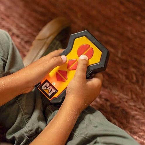 CAT Construction Workforce Jumbo Tower Crane Set, 50-Inch RC Crane Toy with 360-Degree Rotation, Hook and Wrecking Ball, Light, Skid Steer and 4" Figure, USB Rechargeable, Ages 5+