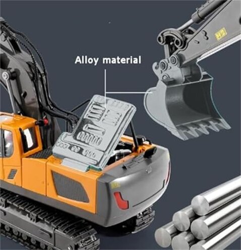 FALLCHILL Mudsterz Construction Rc Set of 4, RC Excavator for Adults, Command The Site Conquer The Dirt, Remote Control Excavators with 360 Rotation, RC Trucks and Dump Truck Set (4-Piece Set)