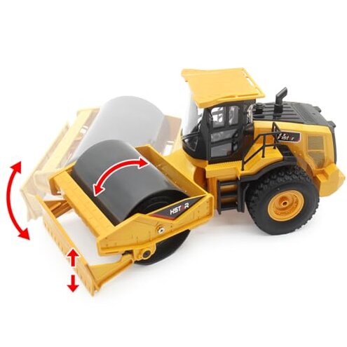 7-Channel Remote Control Road Roller Toy, [2025 Upgraded] 1:18 Scale Construction Vehicle, 100min Playtime, Realistic Sounds & Lights, Rechargeable, Indoor & Outdoor Play for Kids 6-16