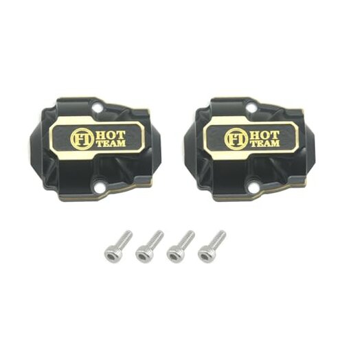 HOT TEAM Brass Gear Box Skid Plate Steering Knuckles Axle Differential Covers Portal Axle Covers for RedCat Ascent18 1/18 Car