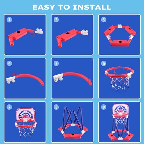 CASRRA Pool Basketball Hoop Pool Toys for Kids Ages 4-8 Water Basketball Hoop for Pool Games