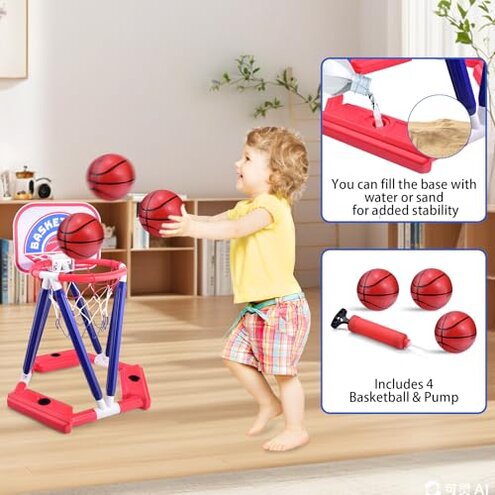 CASRRA Pool Basketball Hoop Pool Toys for Kids Ages 4-8 Water Basketball Hoop for Pool Games