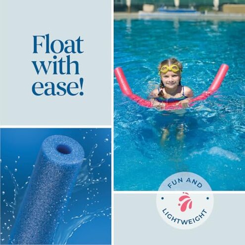 Play22 Pool Noodles Foam 6 Pack - Soft Large Rainbow Foam Noodle Tube, 6 Colors Bulk Swim Noodles, Multi-Purpose, Floating Training Device, Exercise Aid, Craft Projects