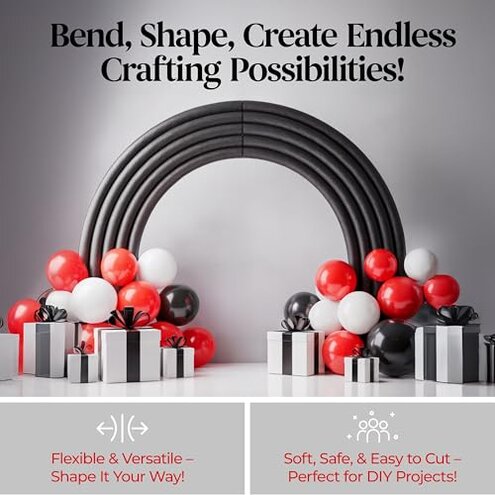 Play22 Pool Noodles Foam 6 Pack - Soft Large Black Foam Noodle Tube, Bulk Swim Noodles, Multi-Purpose, Floating Training Device, Exercise Aid, Craft Projects