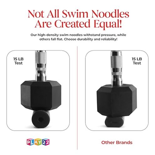 Play22 Pool Noodles Foam 6 Pack - Soft Large Black Foam Noodle Tube, Bulk Swim Noodles, Multi-Purpose, Floating Training Device, Exercise Aid, Craft Projects