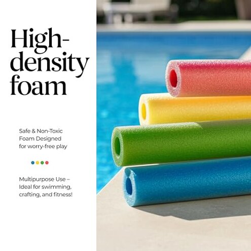 Play22 Pool Noodles Foam 40 Pack - Soft Rainbow Foam Noodle Tube, 4 Colors Bulk Swim Noodles, Multi-Purpose, Floating Training Device, Exercise Aid, Craft Projects