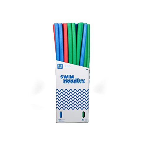 Big Joe Swim Noodle 40 Pack Pool Noodles, Assorted Coral, Purple, Yellow Foam, 4 feet, 50" L x 2" W x 2" H Each