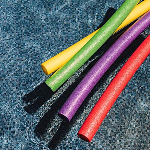 Big Joe Swim Noodle 18 Pack Pool Noodles, Red, Blue, Green, Purple, Yellow Foam, 4.5 feet, 55"L x 3.25"W x 3.25"H each
