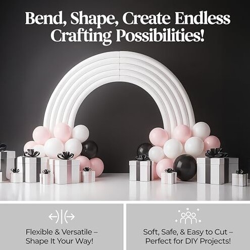 Play22 Pool Noodles Foam 6 Pack - Soft Large White Foam Noodle Tube, Bulk Swim Noodles, Multi-Purpose, Floating Training Device, Exercise Aid, Craft Projects