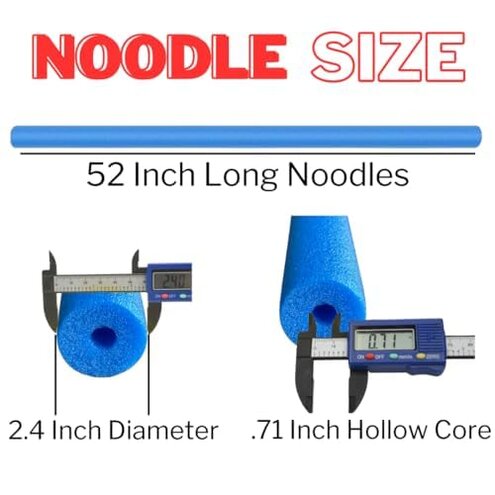 Hanaive 6 Pack Pool Noodles Swimming Floating Foam Tube 52 Inch Hollow Swim Noodles Bulk Floats Heavy Duty for Swimming Decoration Craft Projects Multi-Purpose(Black)