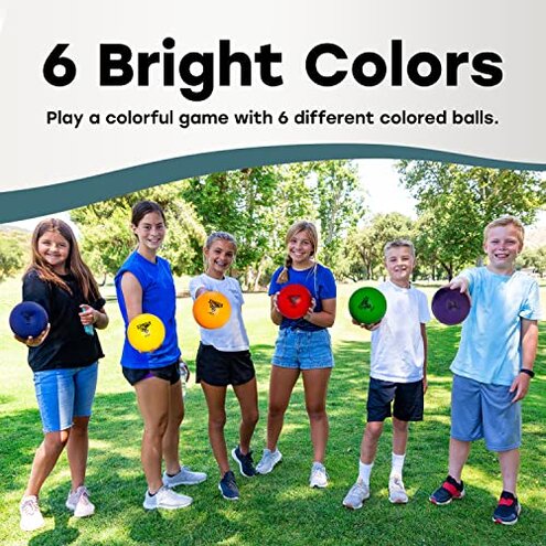 GSM Brands Dodgeballs - Foam, Soft Skin, Low Bounce, 5.9" - Set of 6 Dodge Balls for Kids and Adults