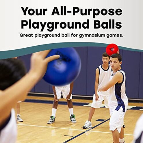 GSM Brands Dodgeballs - Foam, Soft Skin, Low Bounce, 5.9" - Set of 6 Dodge Balls for Kids and Adults