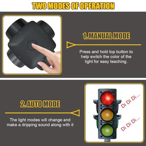 Hitish Simulation Traffic Light and Crosswalk Light Signal Set for Kids - Role Play Pretend Play Toys with Clothes, Educational Toys Birthday Gift for Boys and Girls