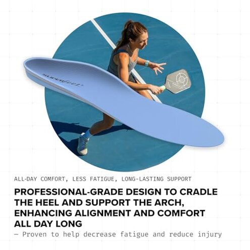 Superfeet All-Purpose Support Medium Arch Insoles (Blue) - Trim-To-Fit Orthotic Shoe Inserts - Professional Grade - Men 7.5-9 / Women 8.5-13