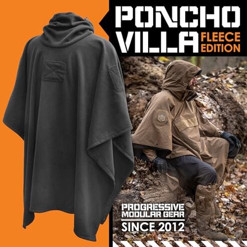 HAZARD 4 Fleece Liner for Poncho Villa™ Soft-Shell Poncho Insulation - Warm Hooded Coat for Cold Weather, Camping & Outdoors - Windproof Cloak for Men & Women Tactical Gear & Essentials