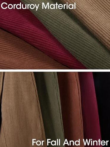 Cicy Bell Womens Corduroy Mini Skirt Casual High Waisted Side Slit A-line Bodycon Work Fall Short Skirts Brown