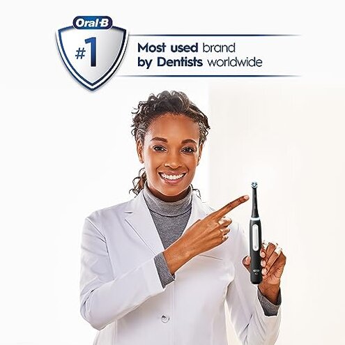 Oral-B iO Deep Clean Rechargeable Electric Powered Toothbrush, Black with iO Series 3 Limited, 2 Brush Heads and Travel Case - Pressure Sensor to Protect Gums - 3 Cleaning Settings - 2 Minute Timer